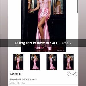 Sherri Hill Blush Satin Prom Dress